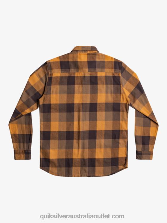 Quiksilver Men Motherfly Long Sleeve Flannel Shirt H2N4B1574 brown sugar motherfly