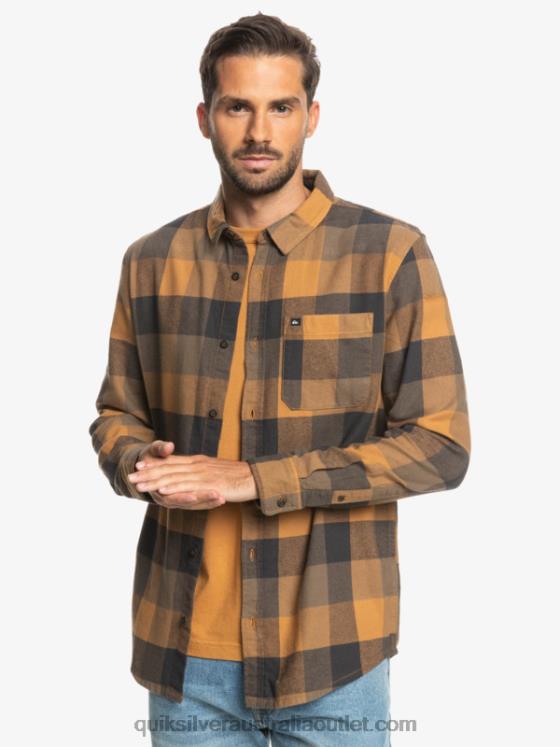 Quiksilver Men Motherfly Long Sleeve Flannel Shirt H2N4B1574 brown sugar motherfly