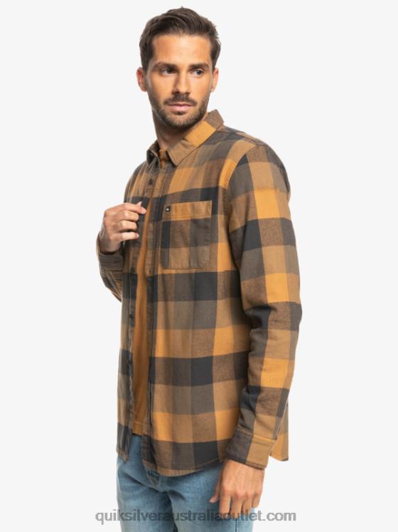 Quiksilver Men Motherfly Long Sleeve Flannel Shirt H2N4B1574 brown sugar motherfly