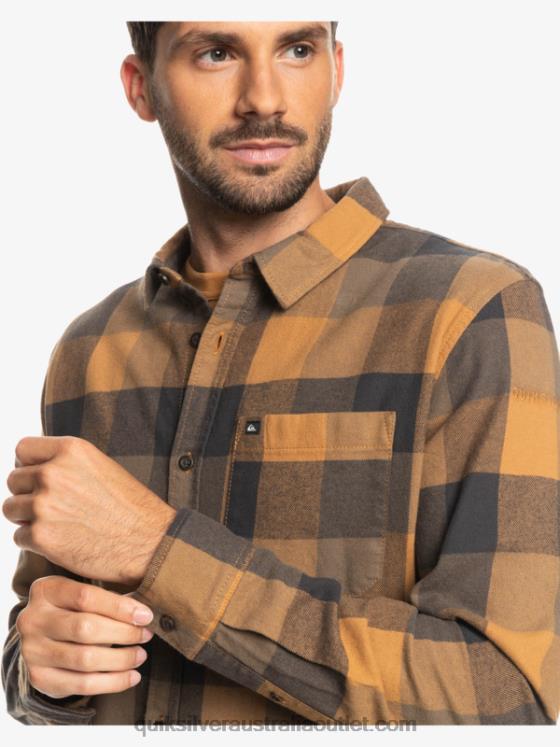 Quiksilver Men Motherfly Long Sleeve Flannel Shirt H2N4B1574 brown sugar motherfly