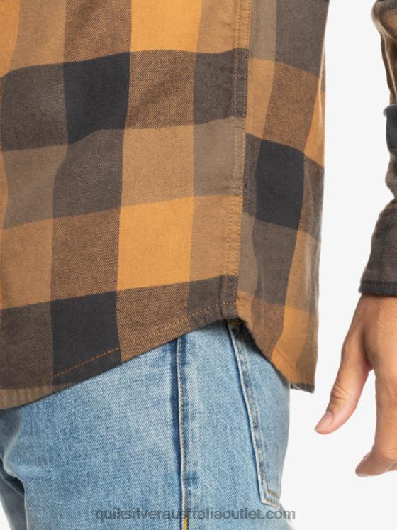 Quiksilver Men Motherfly Long Sleeve Flannel Shirt H2N4B1574 brown sugar motherfly