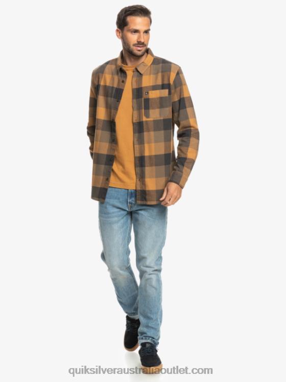 Quiksilver Men Motherfly Long Sleeve Flannel Shirt H2N4B1574 brown sugar motherfly