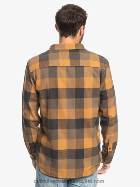 Quiksilver Men Motherfly Long Sleeve Flannel Shirt H2N4B1574 brown sugar motherfly