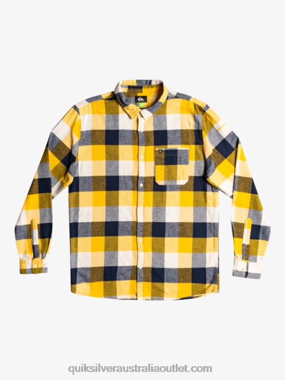 Quiksilver Men Motherfly Long Sleeve Flannel Shirt H2N4B1575 birch motherfly 223
