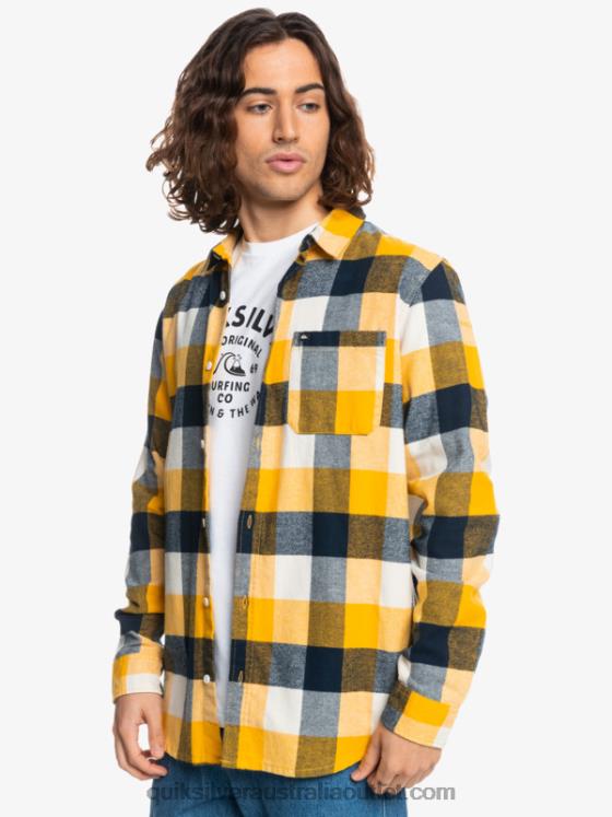 Quiksilver Men Motherfly Long Sleeve Flannel Shirt H2N4B1575 birch motherfly 223