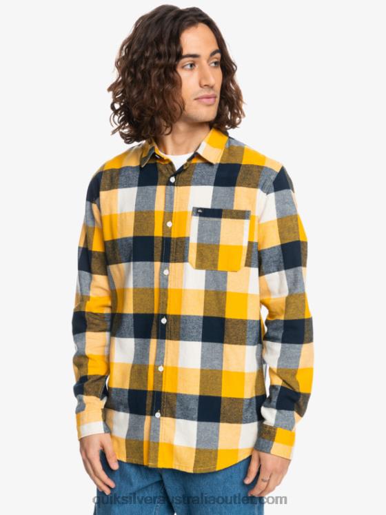 Quiksilver Men Motherfly Long Sleeve Flannel Shirt H2N4B1575 birch motherfly 223