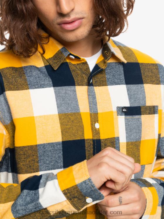 Quiksilver Men Motherfly Long Sleeve Flannel Shirt H2N4B1575 birch motherfly 223