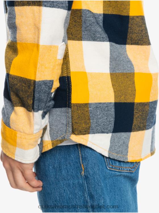 Quiksilver Men Motherfly Long Sleeve Flannel Shirt H2N4B1575 birch motherfly 223