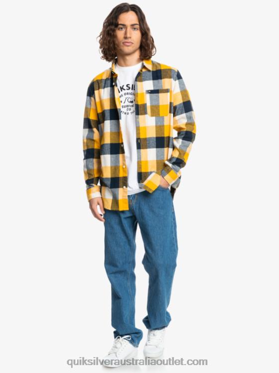 Quiksilver Men Motherfly Long Sleeve Flannel Shirt H2N4B1575 birch motherfly 223