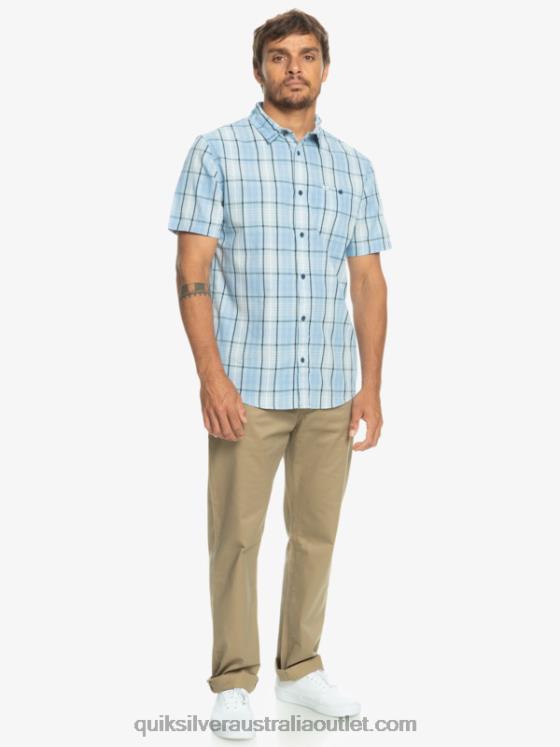 Quiksilver Men New Swinton Short Sleeve Shirt H2N4B916 sky blue swinton