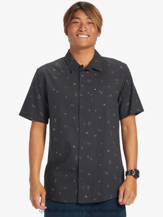 Quiksilver Men Peaceful Rave Short Sleeve Shirt H2N4B589 tarmac peaceful rave ss