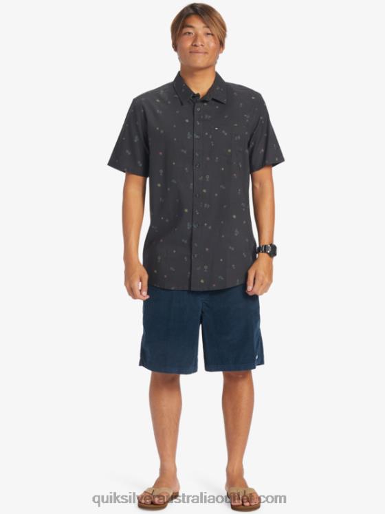 Quiksilver Men Peaceful Rave Short Sleeve Shirt H2N4B589 tarmac peaceful rave ss