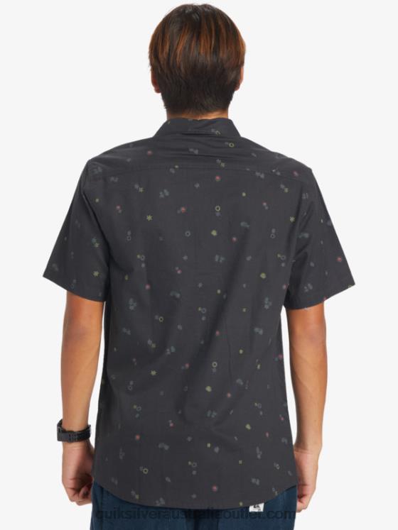 Quiksilver Men Peaceful Rave Short Sleeve Shirt H2N4B589 tarmac peaceful rave ss