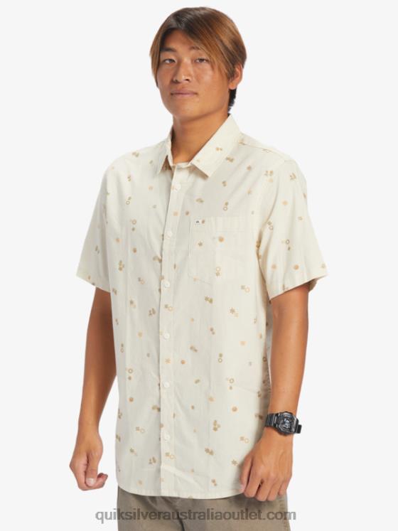 Quiksilver Men Peaceful Rave Short Sleeve Shirt H2N4B590 birch peaceful rave ss