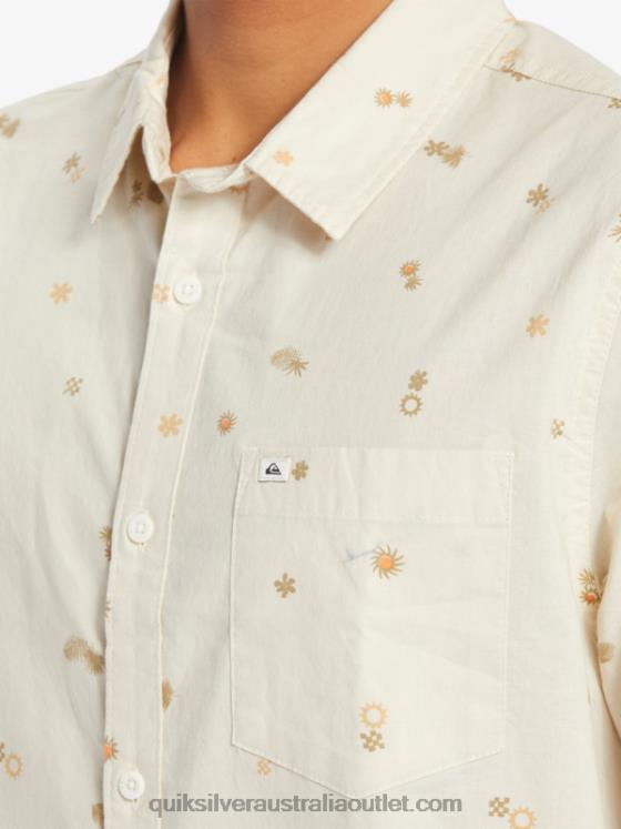 Quiksilver Men Peaceful Rave Short Sleeve Shirt H2N4B590 birch peaceful rave ss