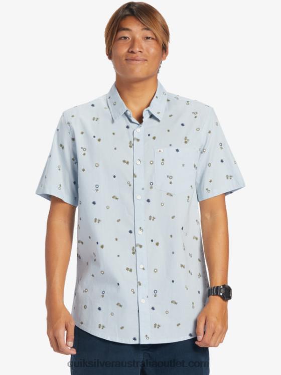 Quiksilver Men Peaceful Rave Short Sleeve Shirt H2N4B591 celestial blue peaceful rave s
