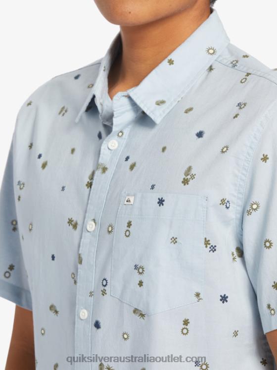 Quiksilver Men Peaceful Rave Short Sleeve Shirt H2N4B591 celestial blue peaceful rave s