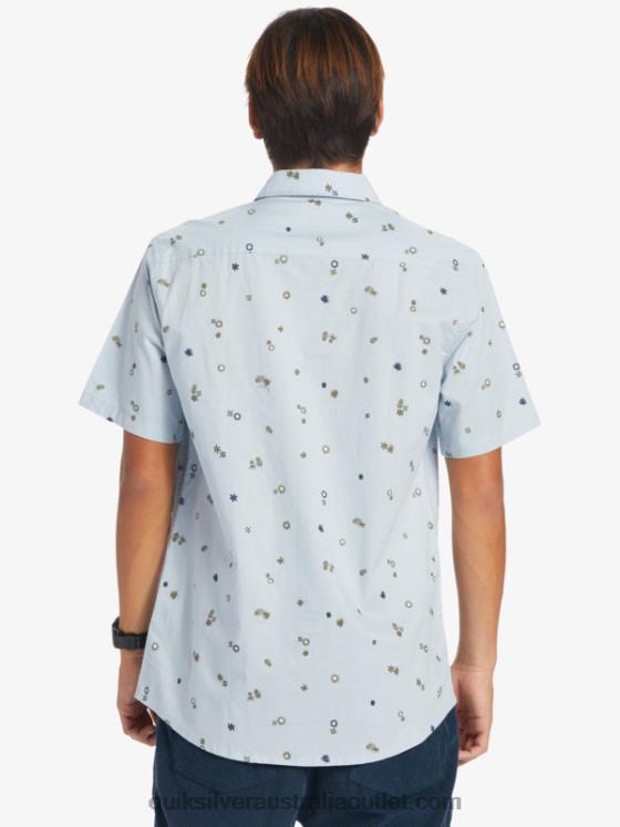Quiksilver Men Peaceful Rave Short Sleeve Shirt H2N4B591 celestial blue peaceful rave s