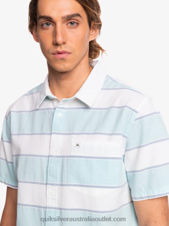 Quiksilver Men Prime Time Short Sleeve Shirt H2N4B1621 white prime time