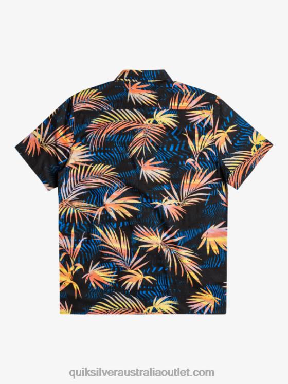 Quiksilver Men Ripped Up Cotton Short Sleeve Shirt H2N4B1239 black rippedup