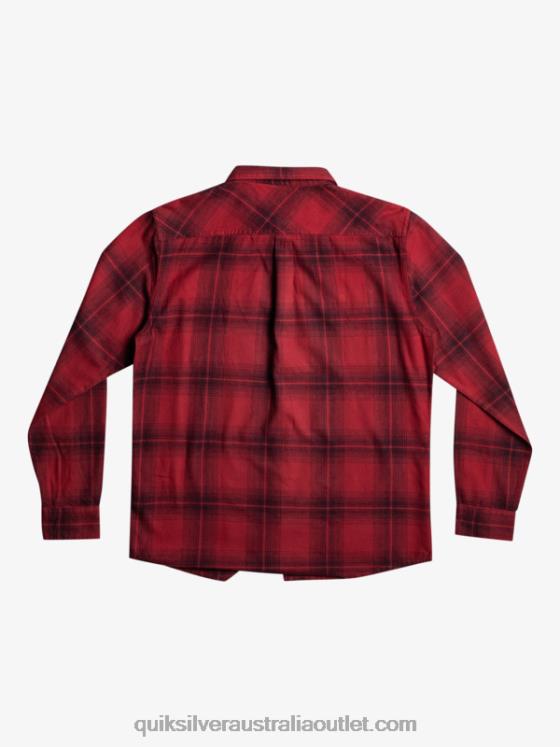 Quiksilver Men Saturn Plaid Long Sleeve Shirt H2N4B1691 ruby wine saturn