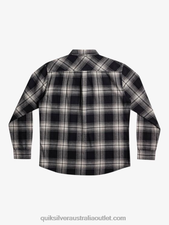 Quiksilver Men Saturn Plaid Long Sleeve Shirt H2N4B1692 black saturn
