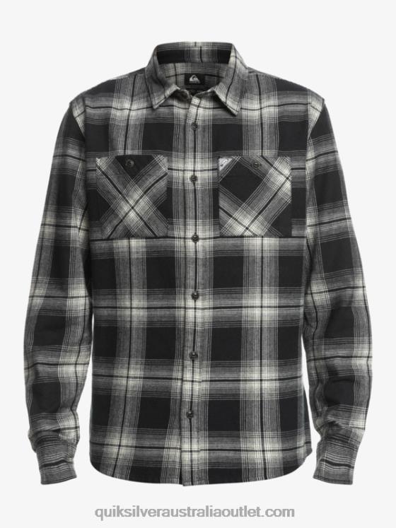 Quiksilver Men Saturn Plaid Long Sleeve Shirt H2N4B1692 black saturn