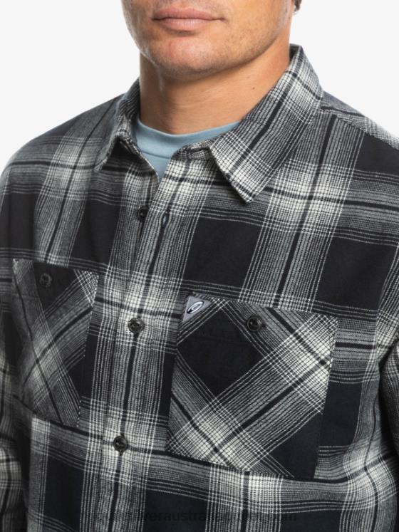 Quiksilver Men Saturn Plaid Long Sleeve Shirt H2N4B1692 black saturn
