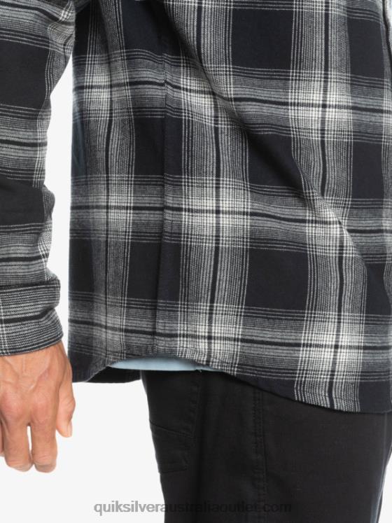 Quiksilver Men Saturn Plaid Long Sleeve Shirt H2N4B1692 black saturn