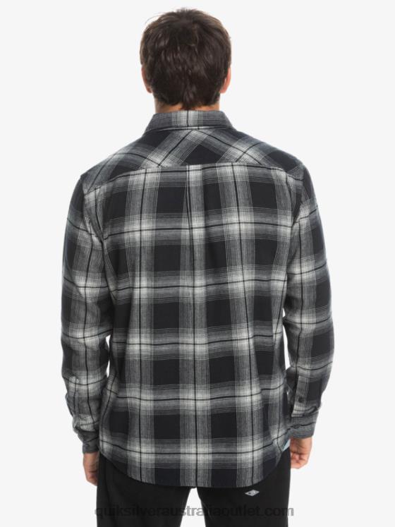Quiksilver Men Saturn Plaid Long Sleeve Shirt H2N4B1692 black saturn