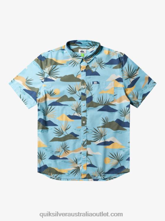 Quiksilver Men Slow Dazed Short Sleeve Shirt H2N4B665 sky blue slow daze ss
