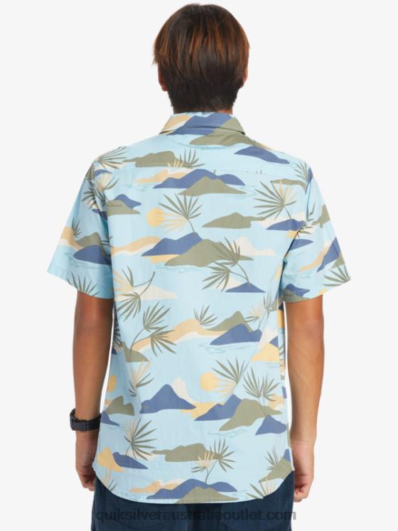 Quiksilver Men Slow Dazed Short Sleeve Shirt H2N4B665 sky blue slow daze ss