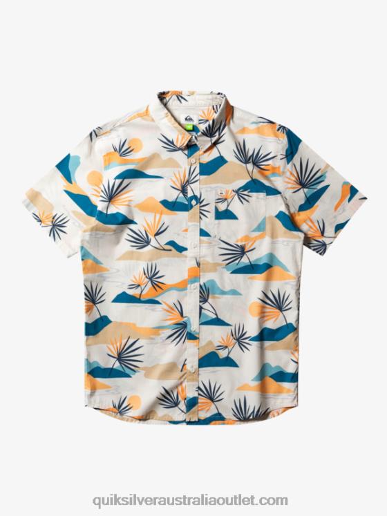 Quiksilver Men Slow Dazed Short Sleeve Shirt H2N4B666 birch slow daze ss