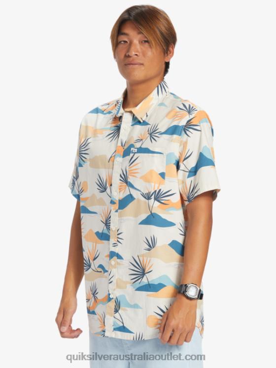 Quiksilver Men Slow Dazed Short Sleeve Shirt H2N4B666 birch slow daze ss