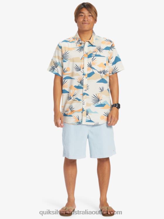 Quiksilver Men Slow Dazed Short Sleeve Shirt H2N4B666 birch slow daze ss