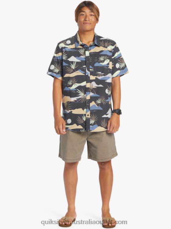 Quiksilver Men Slow Dazed Short Sleeve Shirt H2N4B667 tarmac slow daze ss