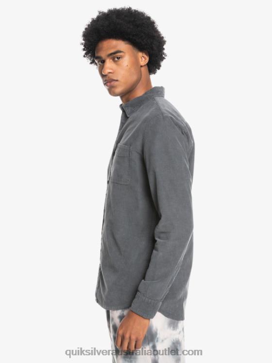 Quiksilver Men Smoke Trail Long Sleeve Shirt H2N4B1223 iron gate