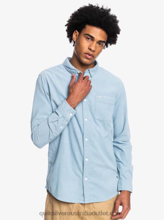 Quiksilver Men Smoke Trail Long Sleeve Shirt H2N4B1225 ashley blue