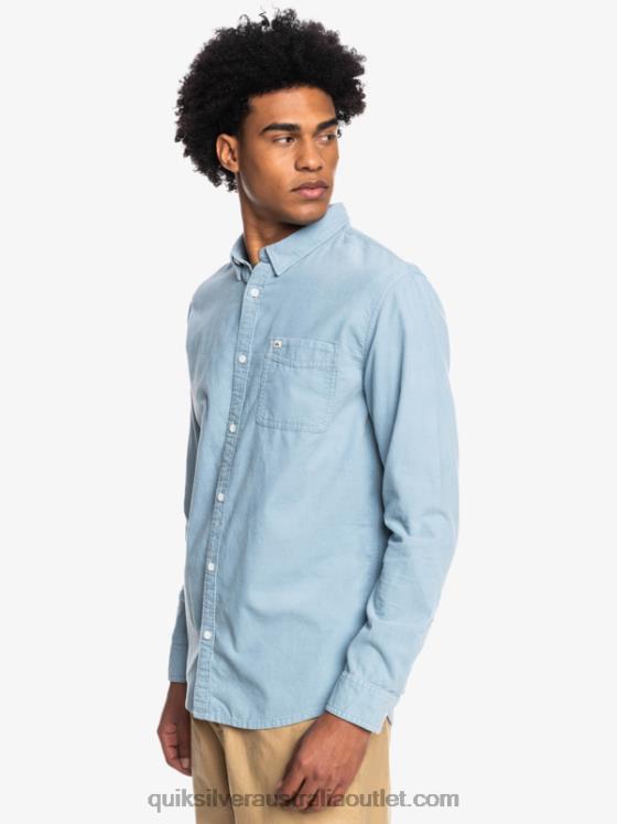 Quiksilver Men Smoke Trail Long Sleeve Shirt H2N4B1225 ashley blue