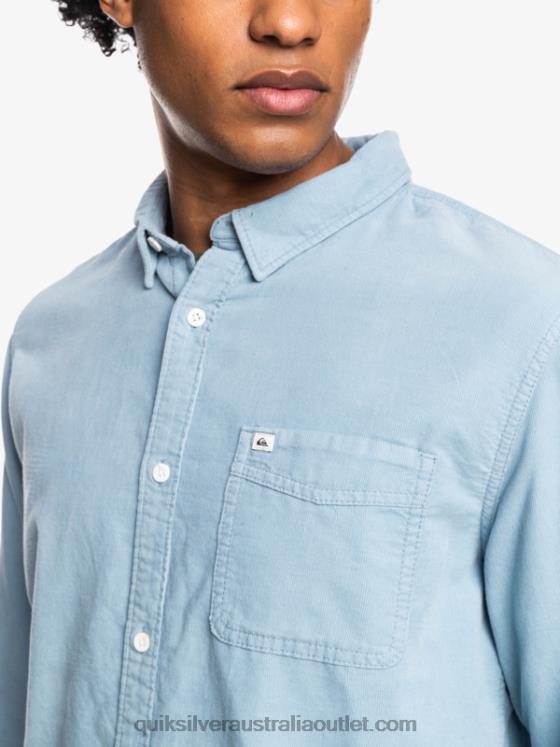 Quiksilver Men Smoke Trail Long Sleeve Shirt H2N4B1225 ashley blue