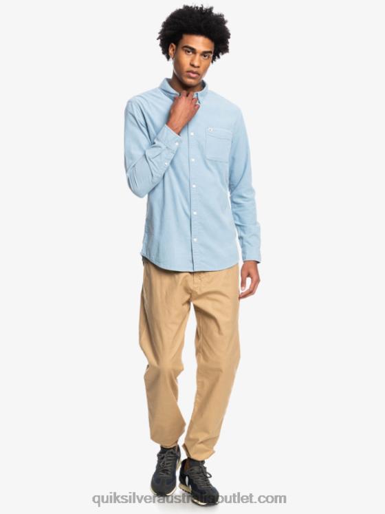 Quiksilver Men Smoke Trail Long Sleeve Shirt H2N4B1225 ashley blue