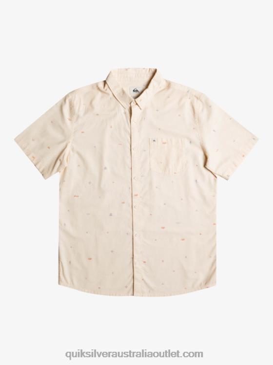 Quiksilver Men Spaced Out Short Sleeve Shirt H2N4B1630 birch spaced out