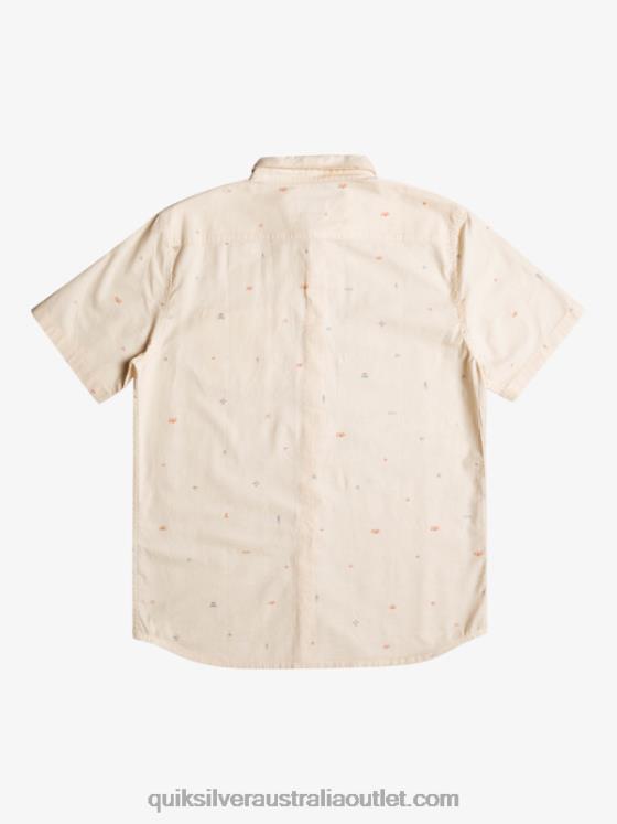 Quiksilver Men Spaced Out Short Sleeve Shirt H2N4B1630 birch spaced out