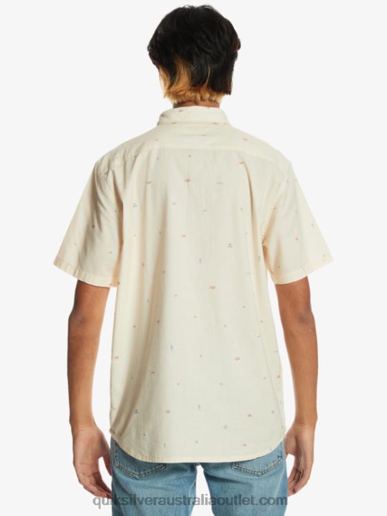 Quiksilver Men Spaced Out Short Sleeve Shirt H2N4B1630 birch spaced out