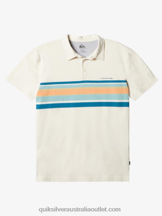 Quiksilver Men Stripe Lite Short Sleeve Polo Shirt H2N4B1625 birch striped lite 1