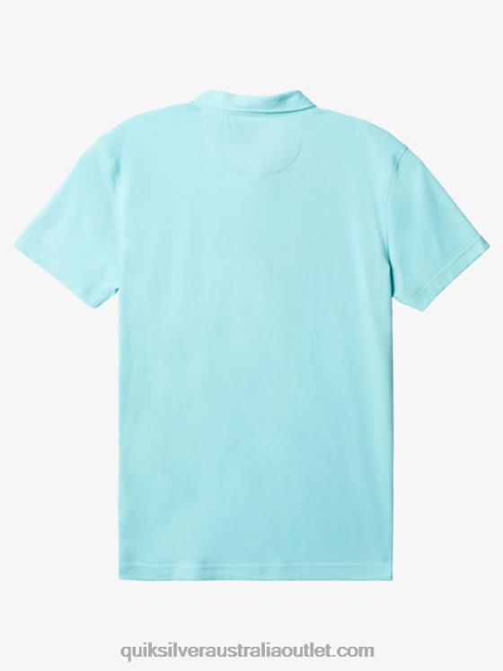 Quiksilver Men Stripe Lite Short Sleeve Polo Shirt H2N4B749 angel blue