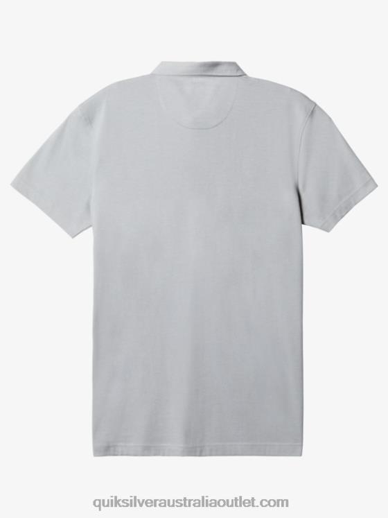 Quiksilver Men Stripe Lite Short Sleeve Polo Shirt H2N4B750 sleet
