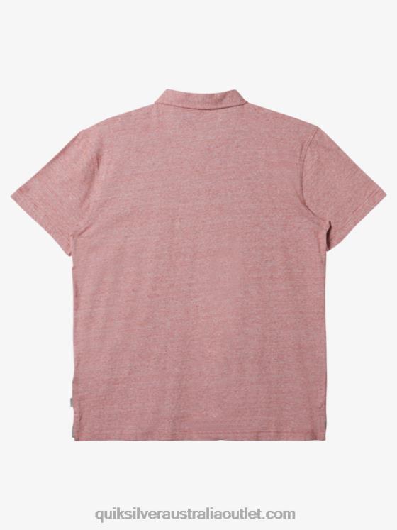 Quiksilver Men Sunset Cruise Short Sleeve Polo Shirt H2N4B478 red ochre