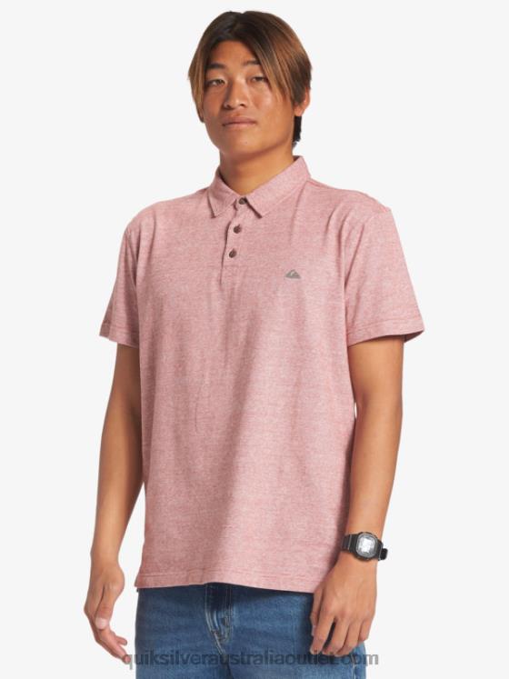 Quiksilver Men Sunset Cruise Short Sleeve Polo Shirt H2N4B478 red ochre