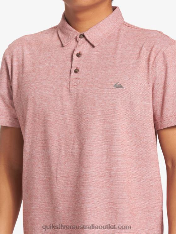 Quiksilver Men Sunset Cruise Short Sleeve Polo Shirt H2N4B478 red ochre